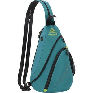 Teal Waterproof Sling Bag for Men & Women, Convertible Crossbody Backpack with 7